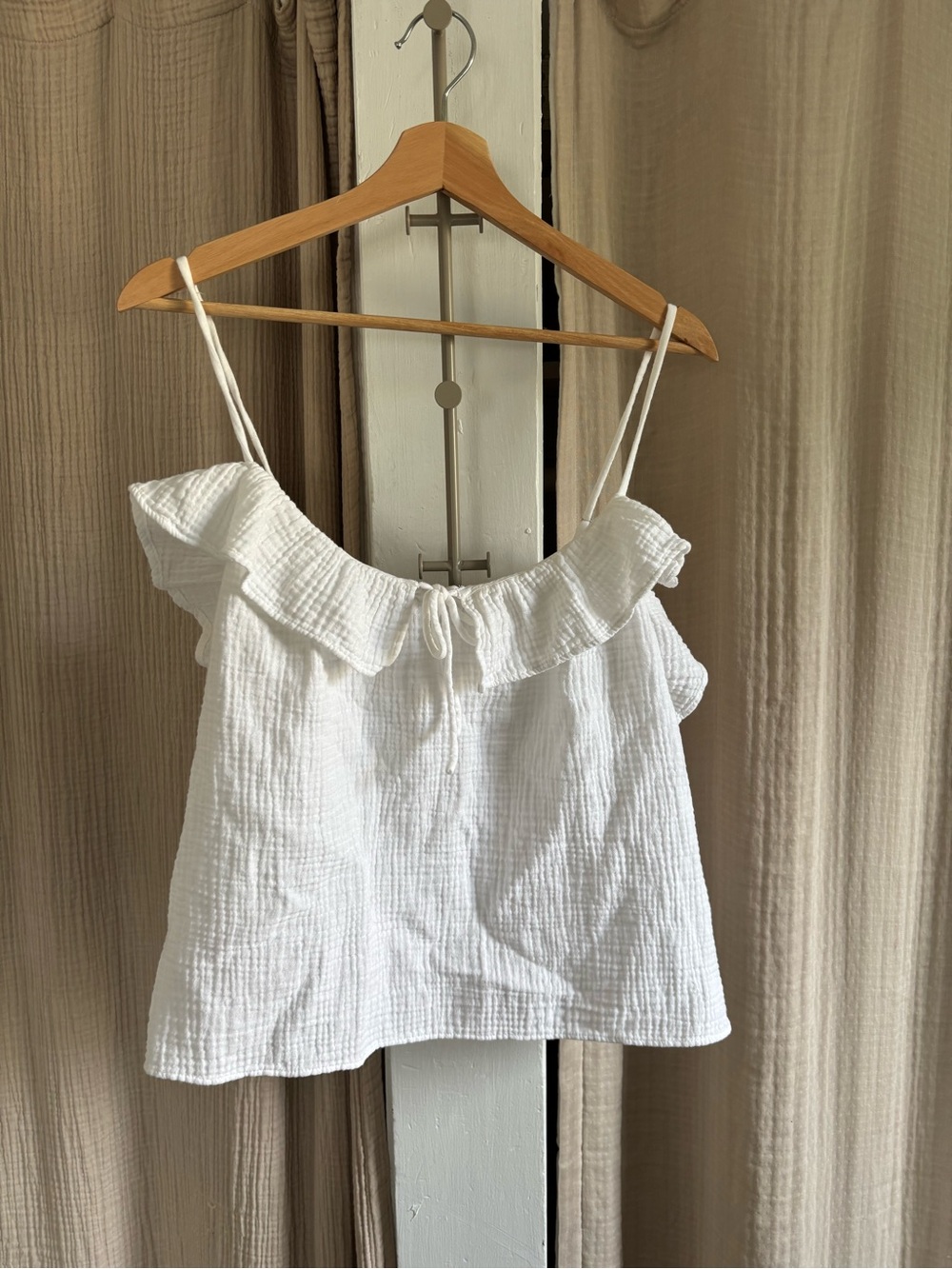 J. Crew 100% Cotton Gauze Ruffle Tank- Large